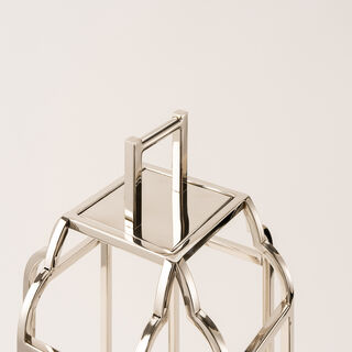 Homez stainless steel silver lantern 23*23*58 cm