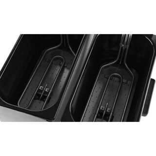 Princess Classic Double Fryer 2 X 3L, Stainless Steel Housing.