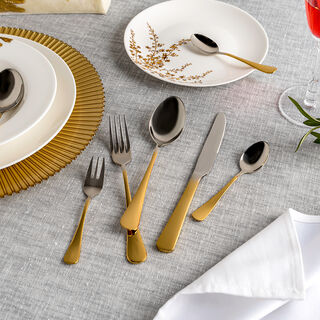 20 Pcs Cutlery Set Gold Handle And Silver Top
