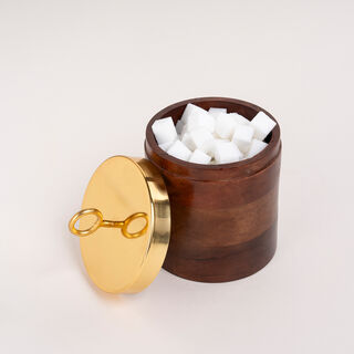 Sugar Bowl Wood And Metal