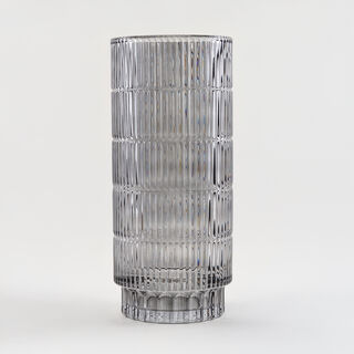 Homez vase glass light grey 15*15*34.3 cm