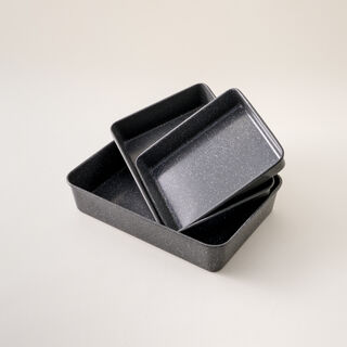Alberto carbon steel roaster set 3pcs 11inch,13inch, 15inch in grey
