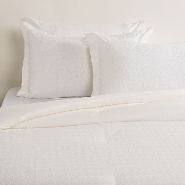 بوتيك بلانش طقم لحاف 5 قطع قطن أبيض كينج/ سوبر كينج 260*240 سم image number 0