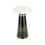 Side Table Glass Base And Marble Top 31*51 cm image number 3