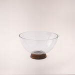 La Mesa dia 21.5cm glass bowl with acacia wood base image number 0
