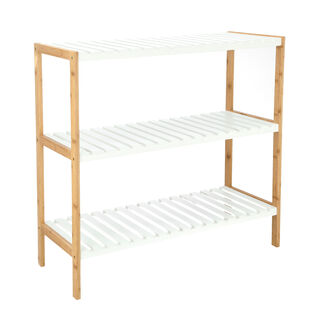 3 Tiers Bamboo Mdf Shelf White