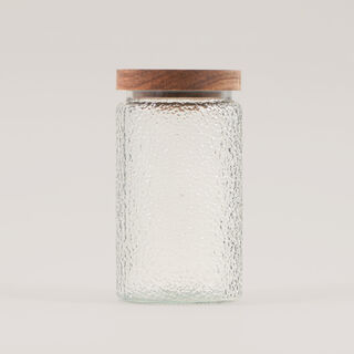 Alberto 3pcs glass canister set with acacia wooden lids