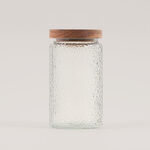 Alberto 3pcs glass canister set with acacia wooden lids image number 1