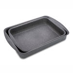 2PCS RECT NON STICK FORGED ALUMINUM ROASTER SE image number 1