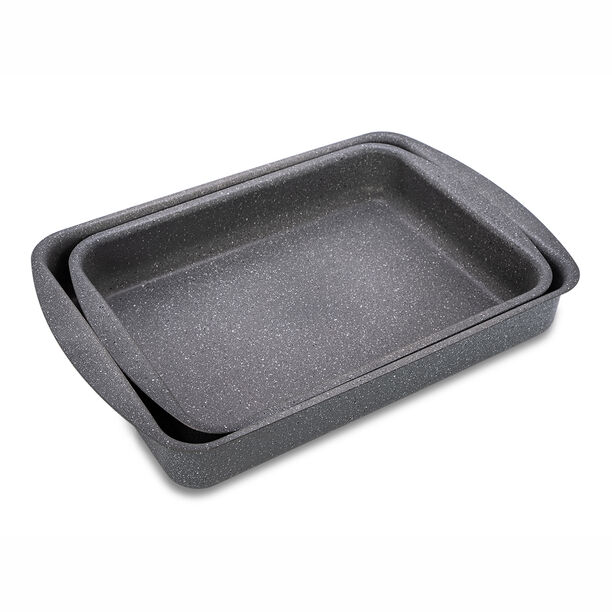 2PCS RECT NON STICK FORGED ALUMINUM ROASTER SE image number 1