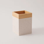 Alberto Bamboo Utensil Holder 10*10*14.5Cm, Beige image number 0