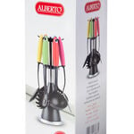 6Pcs Utensil Set With Stand Assorted Colors image number 2