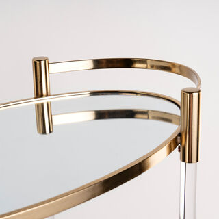 Acrylic Oval Serving Trolley