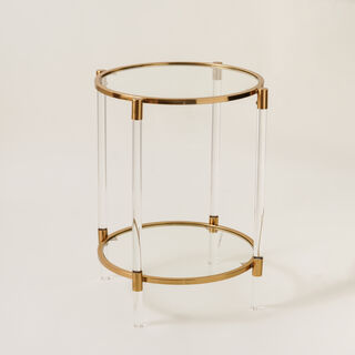 Homez acrylic side table in gold 50.5*50.5*61cm