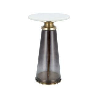 Drink Table Glass Base And Marble Top 31*51 cm