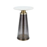 Drink Table Glass Base And Marble Top 31*51 cm image number 1