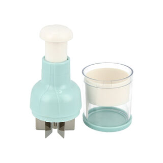 فرامة خضار يدوي ستانلس ستيل باللون الأزرق