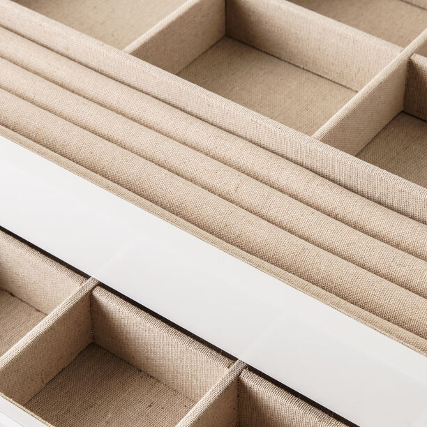 Homez 3 layer wooden jewelry box 36.5*27.5*19.5cm, white image number 2