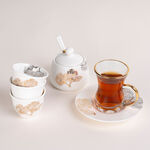 La Mesa white glass and porcelain coffee and tea cups set 21 pcs image number 0