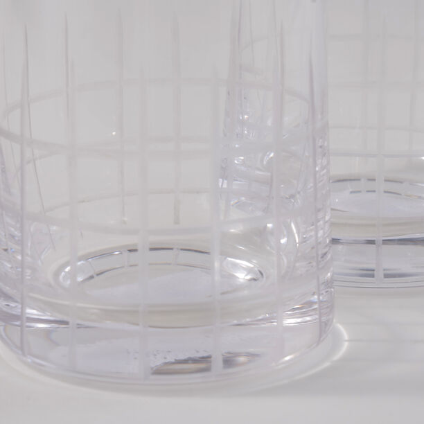 La Mesa 4 Pcs Tumbler Glass Set, Clear With Cutting Line 8*8*8.5 Cm image number 3