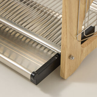 Alberto Dish Rack 2 Layer Stainless Steel With Wood 