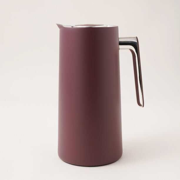 Dallaty 1L red steel vacuum flask with wooden handle image number 0