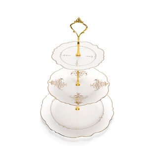 Andalusian Gld Frill 3 Tiers Cake Stand