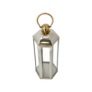 Lantern Stainless Steel Silver & Gold