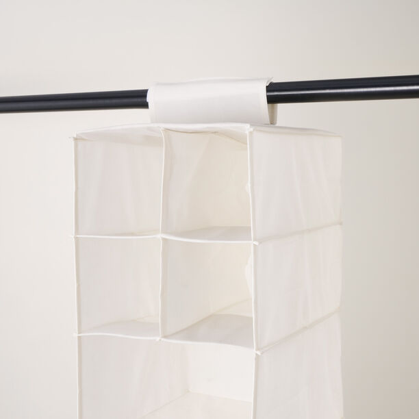 Homez polyester clothes organizer hanging organizer with 7 tiers and 3 drawers, beige 32*62*32 image number 2