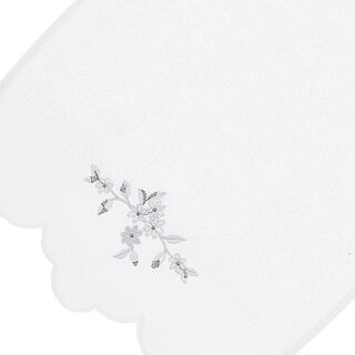 Scalloped Embroided Border Face Towel White 100% Cotton 30*30 cm
