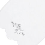 Scalloped Embroided Border Face Towel White 100% Cotton 30*30 cm image number 2