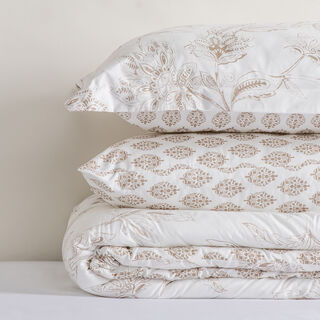 Cottage comfy floral 6pc comforter queen beige 200*240cm