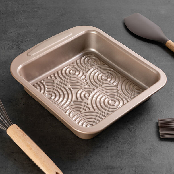 صينية فرن مربعة بسطح غير لاصق لون ذهبي من البرتو image number 8