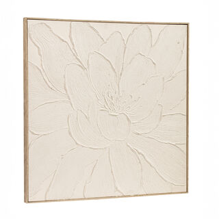 Homez wall art framed canvas wood, beige 100*100cm