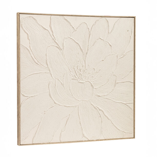 Homez wall art framed canvas wood, beige 100*100cm image number 2