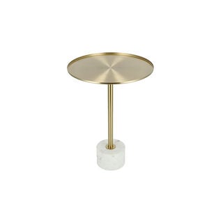 Metal Side Table Marble Base 35.6* 35.6*48.5 cm