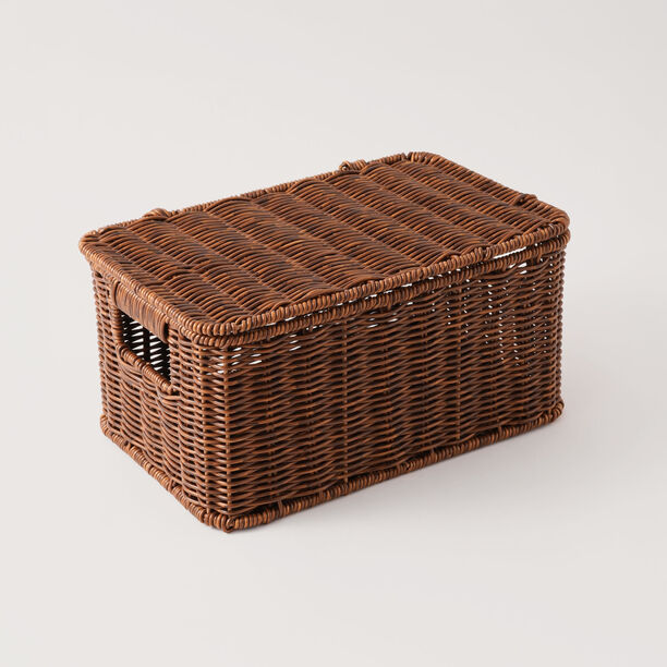 Homez synthetic plastic basket, brown 30*21*15.5cm image number 0