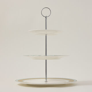 La Mesa 3 Tiers Porcelain Dessert Serving Fairouz New Bone Gold