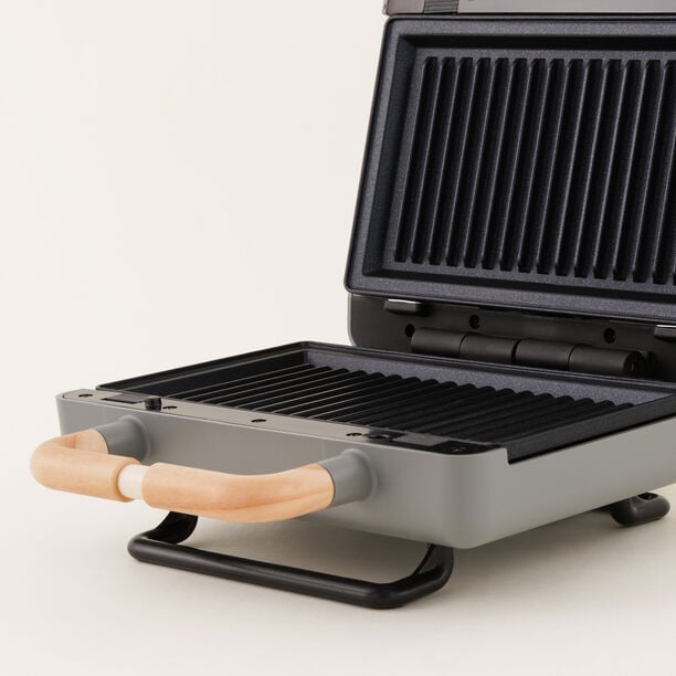 Alberto Sandwich Maker Aluminium Grey 23.2*24.2*10.5 Cm image number 2