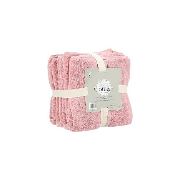 Zero Twist Cotton (4 Pcs Bath Towel Set) 50x90cm Pink image number 0