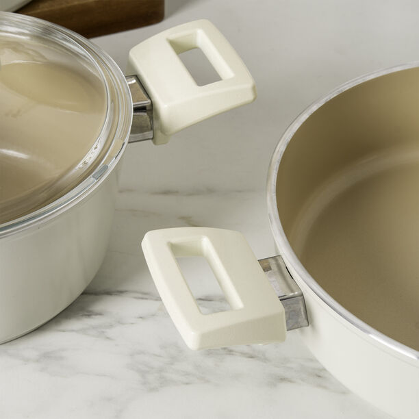 Alberto ceramic cookware set, 9 pieces, cream image number 5