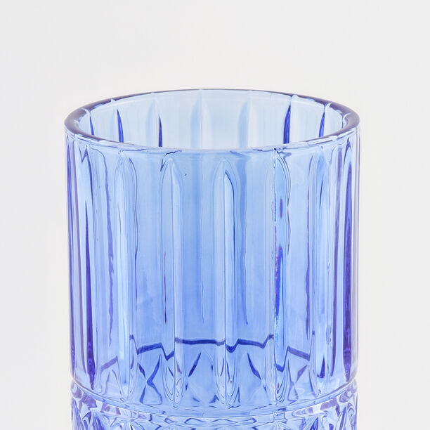 "Homez navy diamond pattern glass vase 15*15*34.3 cm image number 2