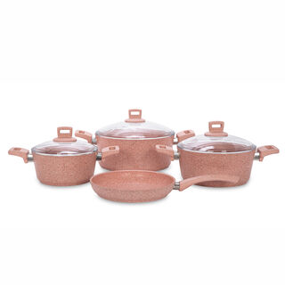 Alberto Granite Cookware Set 7 Pieces Pinkstone