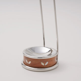 Pearl Collection La Mesa Cutlery Stand With Wood Base, 25 cm Height