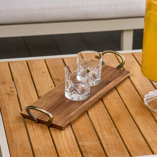 دلتي صينيه تقديم خشبيه بشكل مستطيل بحجم 48.7*15.2*5.8 سم