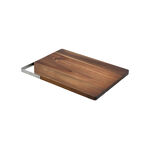 Acacia Wood Square Serving Tray With Steel Handle image number 2