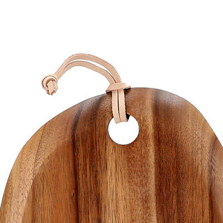 Pebble Shaped Cutting Board/ Leather String