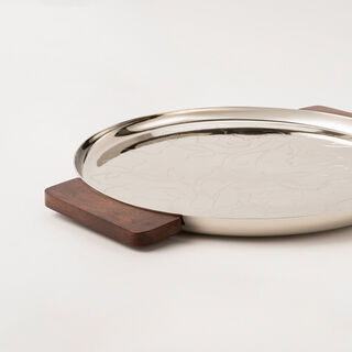 Bahja silver steel tray