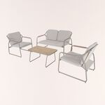 Homez outdoor 4pcs sofa set, matte beige image number 1