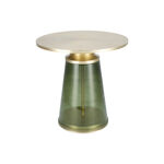Side Table Gold Top Glass Base 46*46 cm image number 2